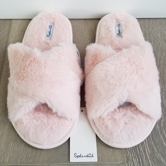 Splendid Shoes - NWT Splendid Faux Fur Crisscross Slippers S/M